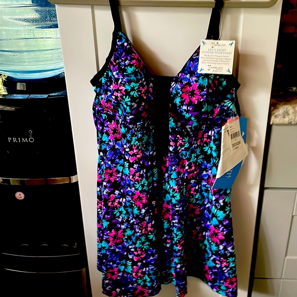 Brand new floral multi colored A shore fit  bathing suit